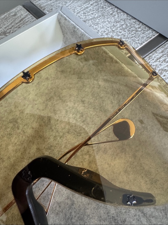 70mm Gucci Shield Sunglasses with Amber Gradient Lenses main image 4